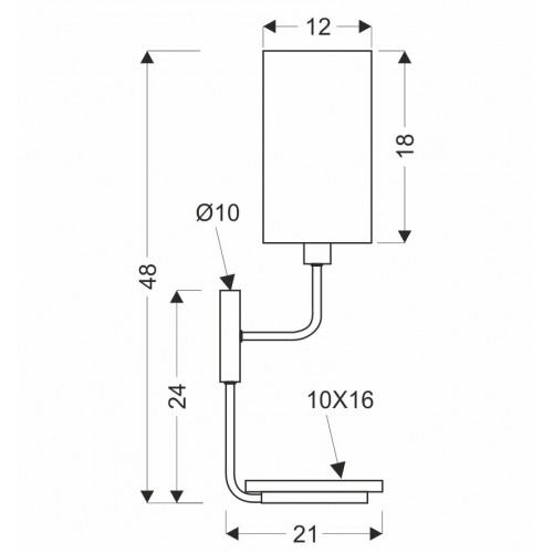 Бра Candellux Keto 21x48 см Чорно-бежевий (21-76854)