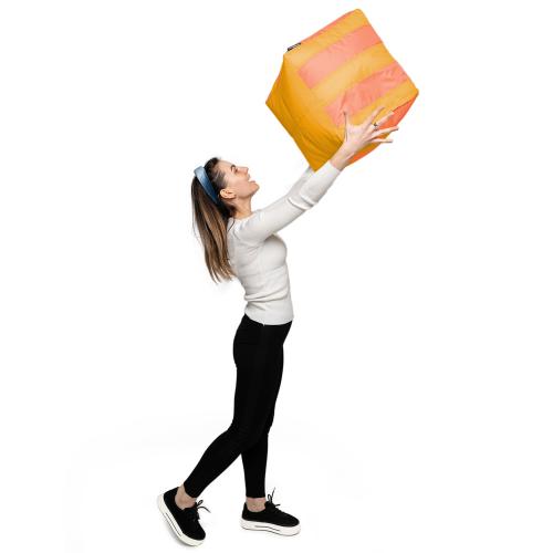 Пуф Кубик Смугастий Оксфорд 40х40 Студія Комфорту Помаранчевий + Жовтий Пуф Кубик Смугастий Оксфорд 40х40 Студія Комфорту Помаранчевий + Жовтий