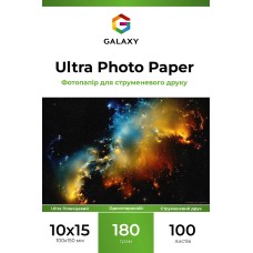 Фотопапір Galaxy 180г/м2 Ultra глянець 10x15 см Білий 100 шт