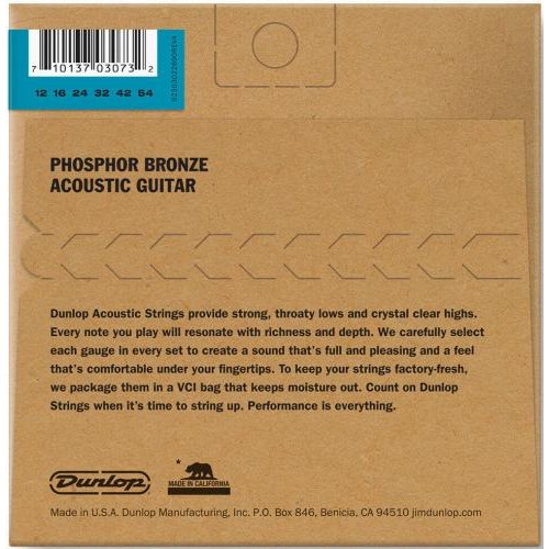 Струни для акустичної гітари 6 шт Dunlop DAP1254 Acoustic Phosphor Bronze Light Guitar Strings 12/54 Струни для акустичної гітари 6 шт Dunlop DAP1254 Acoustic Phosphor Bronze Light Guitar Strings 12/54