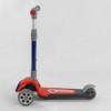 Самокат триколісний Best Scooter складане алюмінієве кермо, 3 колеса PU зі світлом Red/Black (102026)