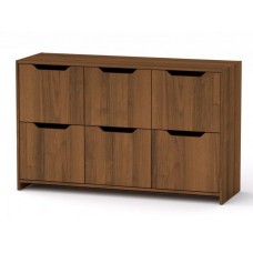 Комод з дверима Компанит 6Д 130х42х80 см горіх