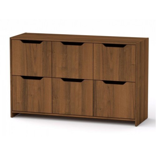 Комод з дверима Компанит 6Д 130х42х80 см горіх Комод з дверима Компанит 6Д 130х42х80 см горіх