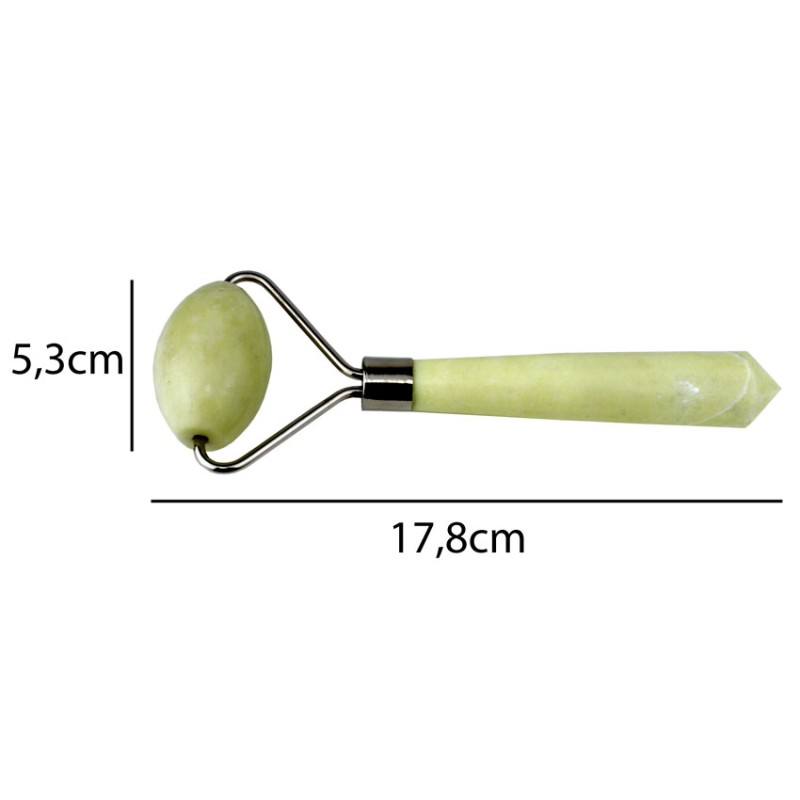 Масажер Ручна робота Валик одинарний Нефритовий 17,8х5.3 см Зелений (25085)