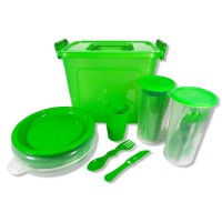 Набір посуду Plastic's Craft Пікнік ЛЮКС на 6 персон Салатовий 2000182397132