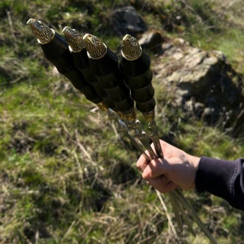 Шампур з дерев'яною ручкою Gorillas BBQ Орел SKK65 45 см (5437) Шампур з дерев'яною ручкою Gorillas BBQ Орел SKK65 45 см (5437)