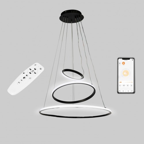 Стельова LED люстра Sunlight 6026/4+6+8 Чорний