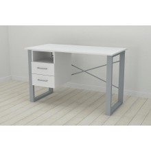Письмовий стіл із ящиками Ferrum-decor Оскар 750x1200x700 метал Сірий ДСП Біле 16 мм (OSK0057)
