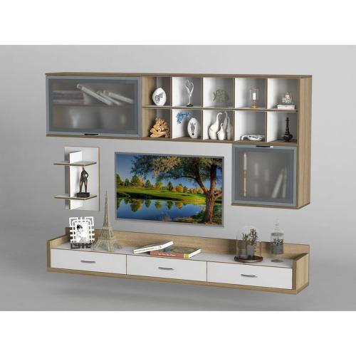 Стінка в вітальню Тиса Мебель Вітальня-213 Сонома Білий 1200x316x1990 мм Стінка в вітальню Тиса Мебель Вітальня-213 Сонома Білий 1200x316x1990 мм