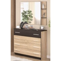 Комод + дзеркало Меблі Сервіс 4Ш Вероніка Дуб самоа + Венге темний Комод + дзеркало Меблі Сервіс 4Ш Вероніка Дуб самоа + Венге темний