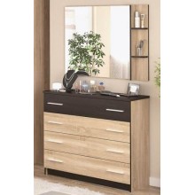 Комод + дзеркало Меблі Сервіс 4Ш Вероніка Дуб самоа + Венге темний Комод + дзеркало Меблі Сервіс 4Ш Вероніка Дуб самоа + Венге темний