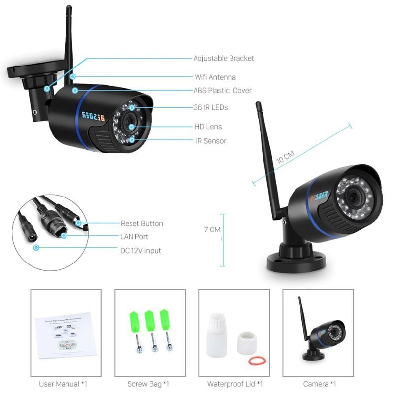 Wifi камера відеоспостереження бездротова вулична Besder JW201, 2 мегапікселя, HD 1080P, SD до 64 Гб