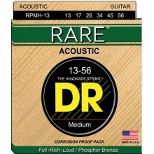 Струни для акустичної гітари 6 шт DR RPMH-13 Rare Phosphor Bronze Acoustic Guitar Strings Medium 13/56