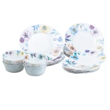 Столовий сервіз на 6 персон керамічний TS Kitchen Meadow flowers білий (HP23408)