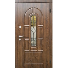 Двері вхідні Ваш Вид Ескада склопакет 1 Дуб темний 860х2050х65 Ліве/Праве