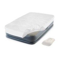 Надувне ліжко Intex 64116-3, 99 х 191 х 30 см, вбудований електронасос, подушка, наматрацник. Односпальне