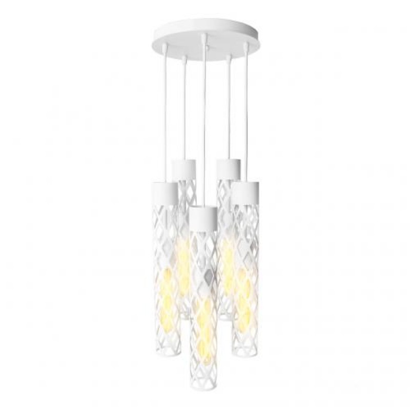 Світильник підвісний MSK Electric Flow у стилі лофт на круглій основі NL 6041-5R WH