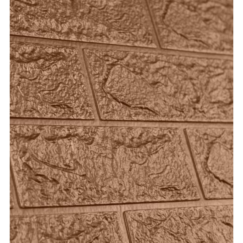 Самоклеюча декоративна 3D панель 3D Loft 700x770x5 мм Коричневий (144)