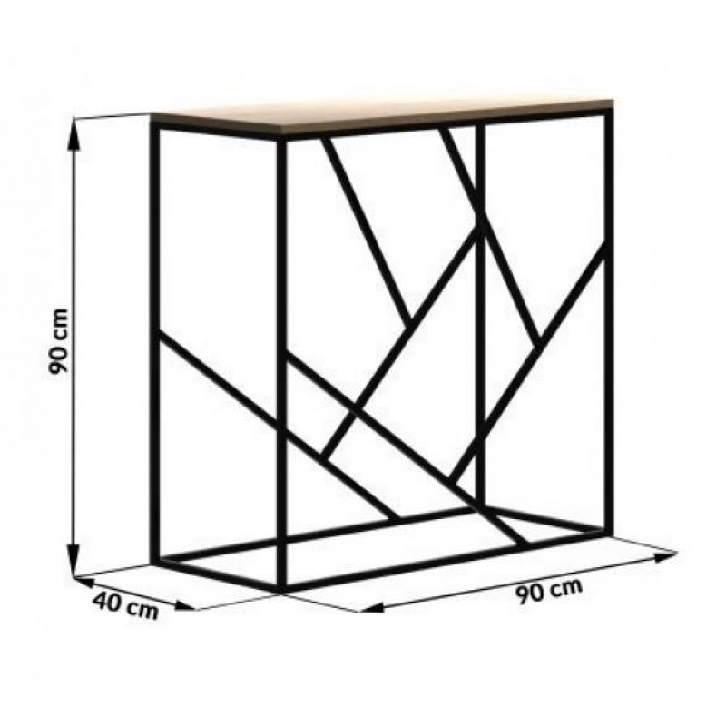Консоль для дому в стилі Loft NS-344 930x900x400 мм Черный