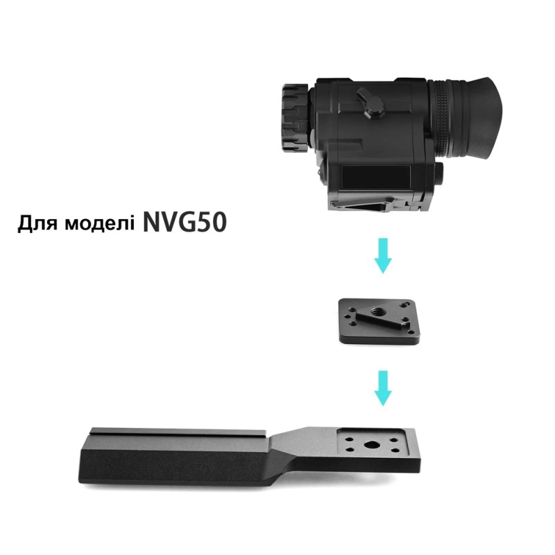 Кріплення на планку Пікатіні для тепловізора моделі BTI10 та ПНВ моделей NVG50, NVG10