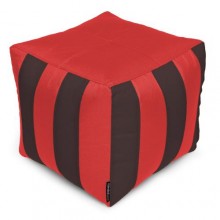 Пуф Кубик Смугастий Оксфорд 40х40 Студія Комфорту Червоний + Коричневий