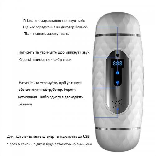 Автоматичний двосторонній чоловічий мастурбатор з підігрівом We Love імітація губ та піхви в інтернет супермаркеті PbayMarket!