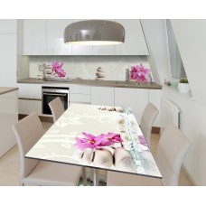 Наклейка 3Д вінілова на стіл Zatarga «Рожеві думи» 650х1200 мм для будинків, квартир, столів, кав'ярень