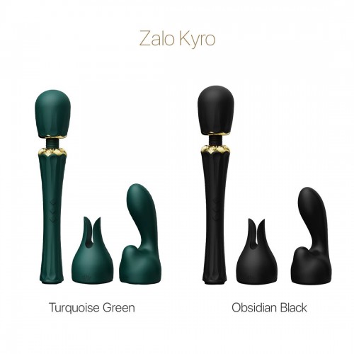 Вібромасажер з насадками Zalo — Kyro Wand Turquoise Green в інтернет супермаркеті PbayMarket!