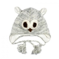 Шапка з вушками дитяча Kathmandu Animals Owl 100% вовна яка One Size Сірий (22941)