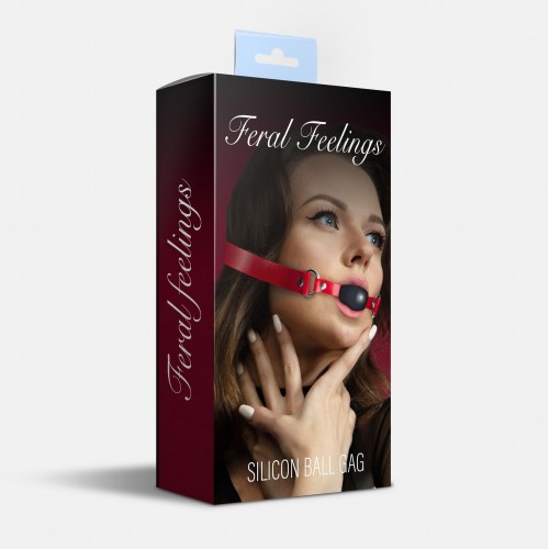 Кляп силіконовий Feral Feelings Silicon Ball Gag Red/Black, червоний ремінець, чорна кулька в інтернет супермаркеті PbayMarket!