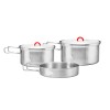 Набір посуду з нержавіючої сталі Terra Incognita Family Set L на 3-4 особи 1.7/1.2/0.75 л Сірий (TI-FaSet L)