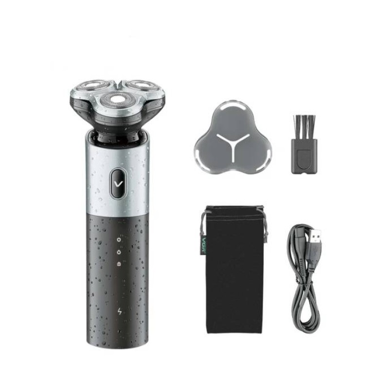 Чоловіча акумуляторна водонепроникна електробритва для гладкого гоління VGR V-343