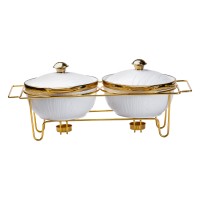 Мармітниця YIWU 1 л 2 шт Біло-золотий (HP1039)