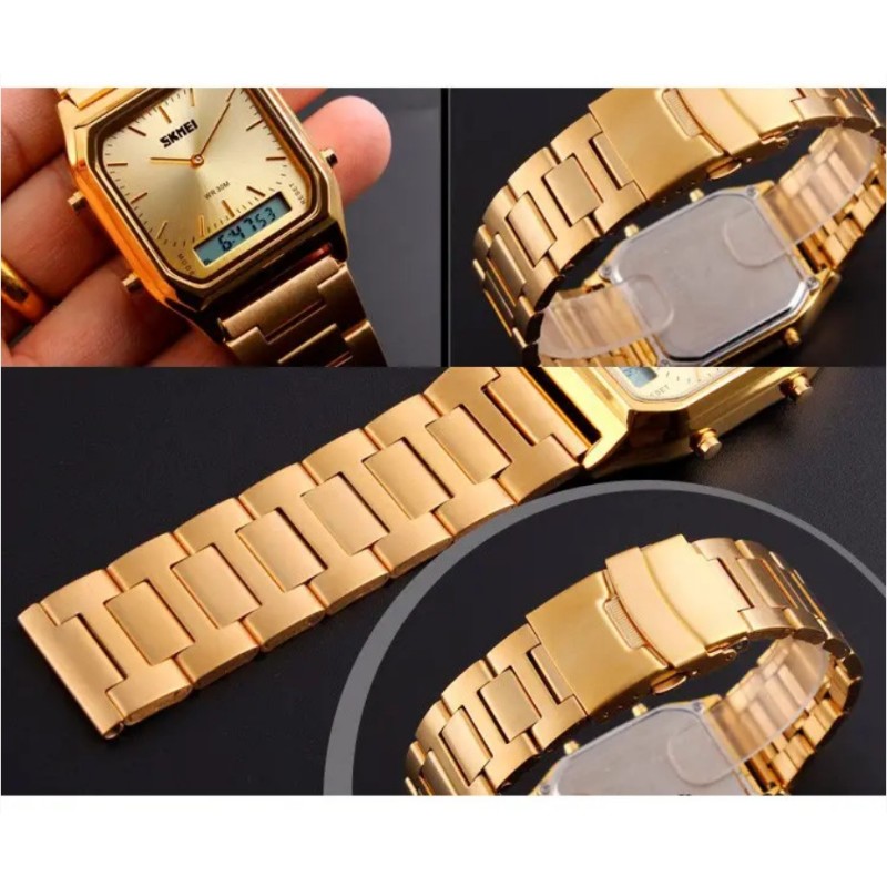 Наручний чоловічий годинник Skmei 1220 Tango Золотий (1675288822)