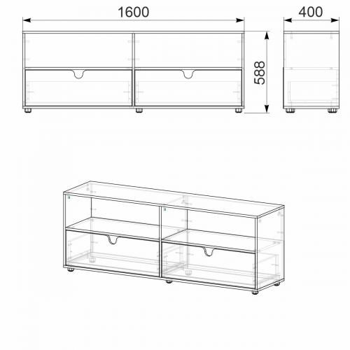 Тумба під ТВ МГ-7 Компанит Дуб сонома (160х40х58, 8 см) Тумба під ТВ МГ-7 Компанит Дуб сонома (160х40х58, 8 см)