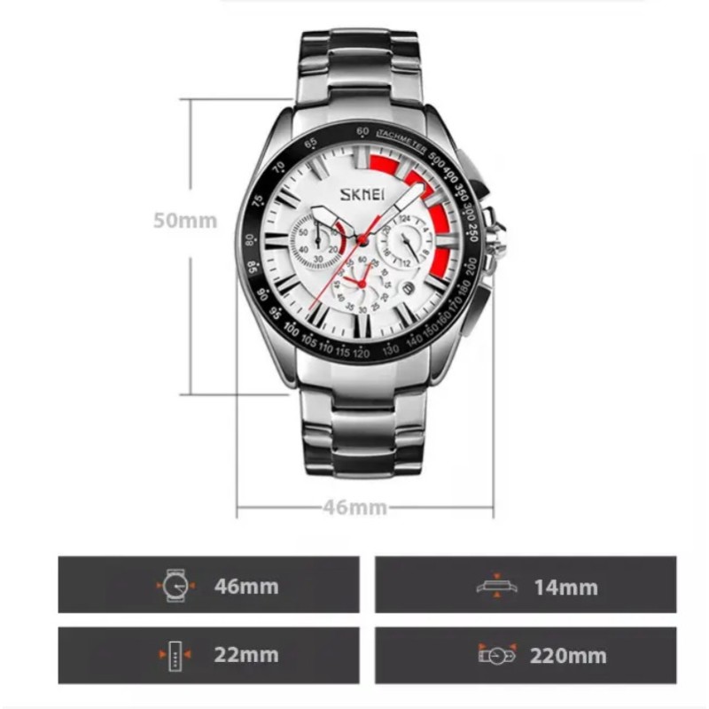 Класичний наручний годинник Skmei 9167 Сріблястий