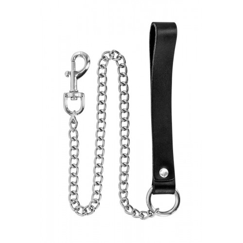 Повідець Fetish Tentation Premium Metal leash with cowhide leather wrist 72 см