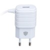 Мережеве заряджання Inkax CD-09 2.1A 1 USB + кабель Lightning Білий
