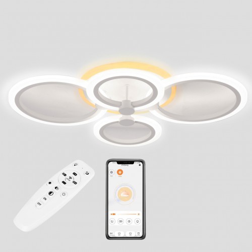 Стельова LED люстра Sunlight 5333/2+2 R білий