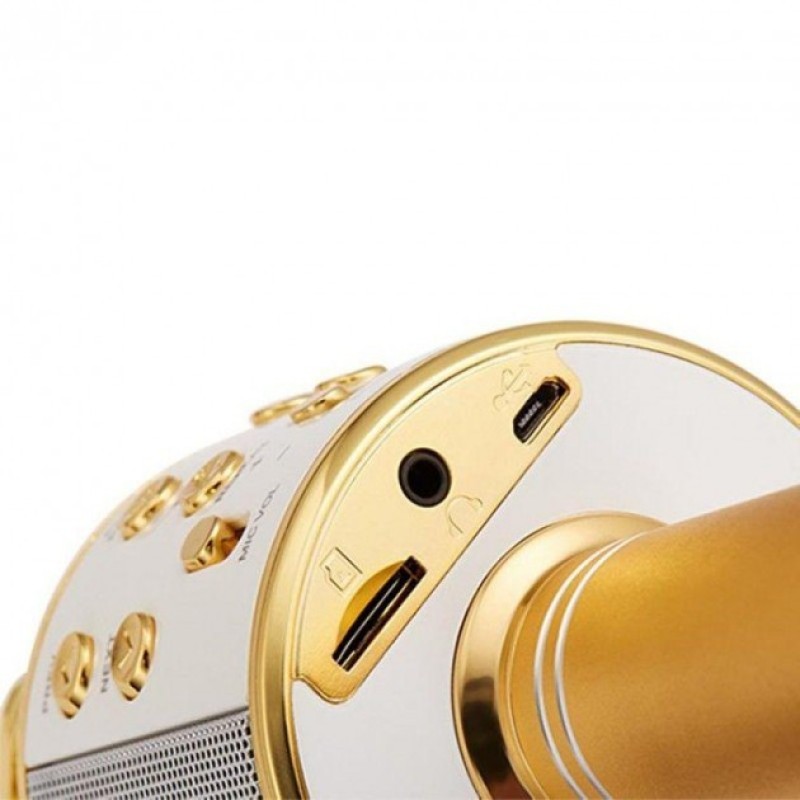 Бездротовий Bluetooth караоке мікрофон зі зміною голосу WSTER WS-858 Золотий Original Gold