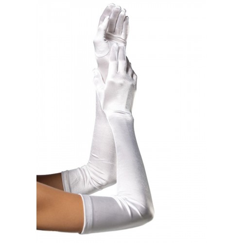 Довгі рукавички Leg Avenue Extra Long Satin Gloves white в інтернет супермаркеті PbayMarket!