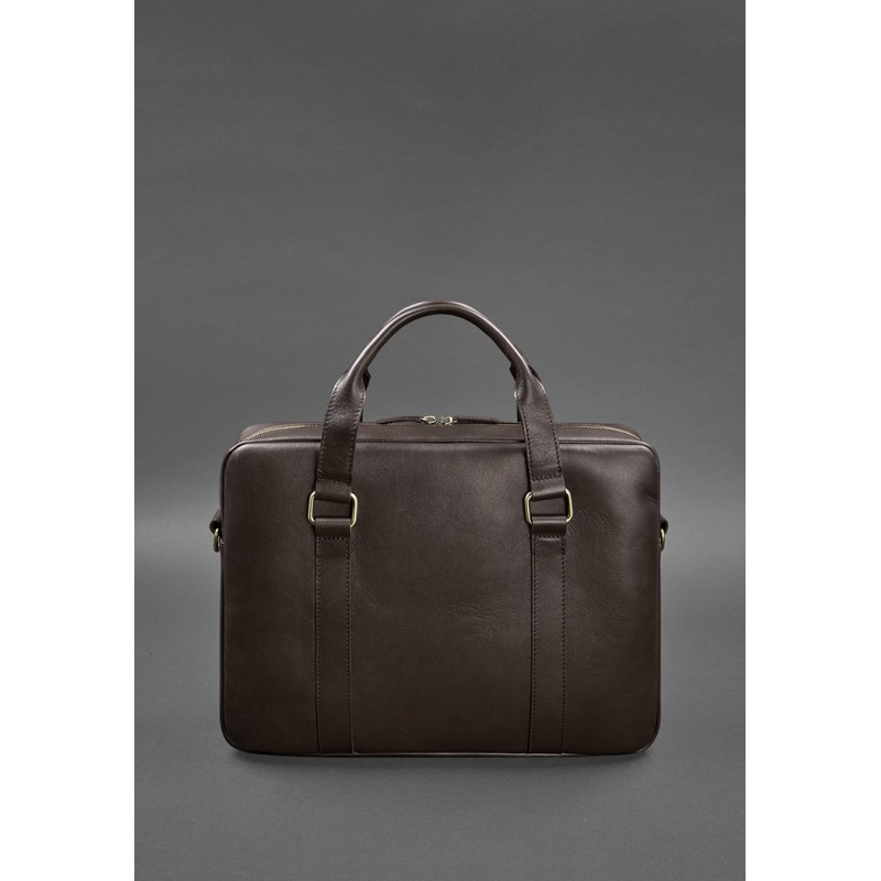 Шкіряна сумка для ноутбука та документів темно-коричнева BlankNote
