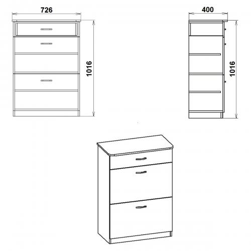 Тумба для взуття Компаніт ТО-3А Яблуня (73х40х102 см) Тумба для взуття Компаніт ТО-3А Яблуня (73х40х102 см)