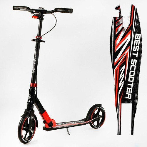 Двоколісний складаний самокат Best Scooter 100 кг Black and red (113219) Двоколісний складаний самокат Best Scooter 100 кг Black and red (113219)