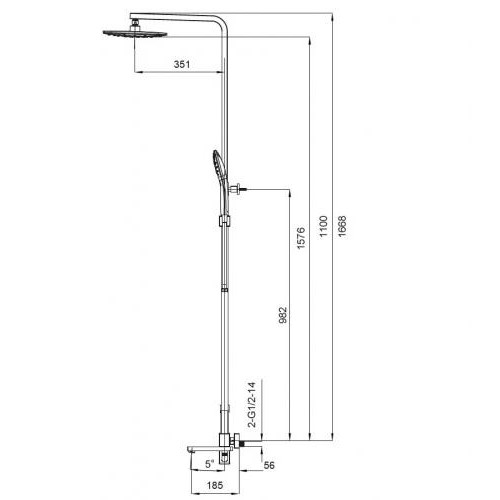 Душова колона із змішувачем Koer KB-56009-01 (Колір хром) (KR3506) в інтернет супермаркеті PbayMarket!