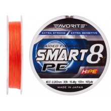 Шнур Favorite Smart PE 8x 150м #2.5/0.265mm 30lb/16.4kg Червоний (1013-1693.10.86)