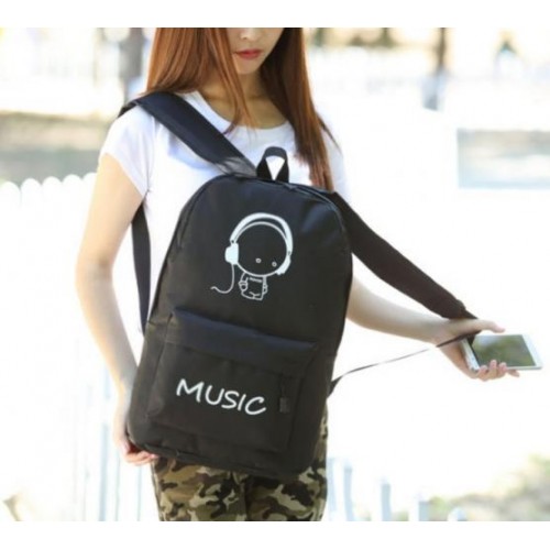 Рюкзак міський світиться BNJ00296 Music Fluor Чорний (tau_krp258_00296) Рюкзак міський світиться BNJ00296 Music Fluor Чорний (tau_krp258_00296)