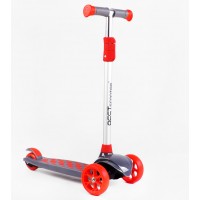 Самокат триколісне світло деки та коліс знімне кермо Best Scooter MAXI 60 кг Red and grey (114443)
