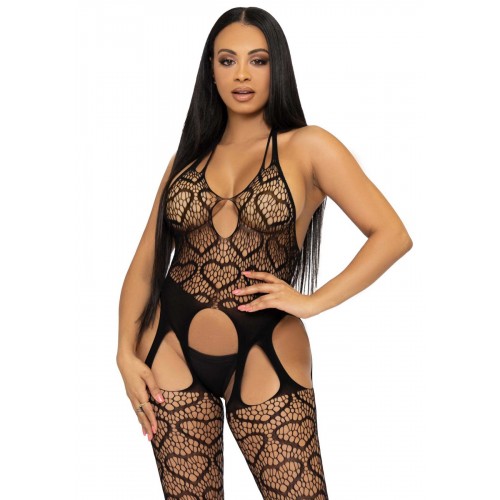 Бодістокінг з відкритим доступом Leg Avenue Net suspender bodystocking One size Black, мереживо в інтернет супермаркеті PbayMarket!