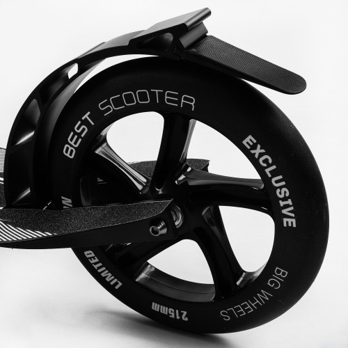 Самокат двоколісний складаний амортизатор Best Scooter PU колеса 100 кг Black and red (105585) Самокат двоколісний складаний амортизатор Best Scooter PU колеса 100 кг Black and red (105585)